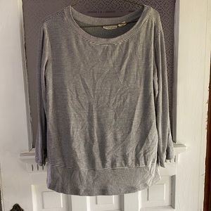 Women’s Christian Siriano striped top with button detailing on sleeves Medium